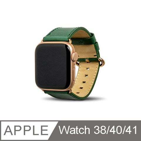 Alto 真皮皮革錶帶內層 nubuck 皮革細柔觸感for Apple Watch 38/40/41mm 森林綠