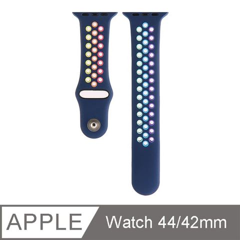 Apple 蘋果 JPB【 Watch 錶帶 42/44/45mm】奈克運動型彩虹版錶帶 - 深藍