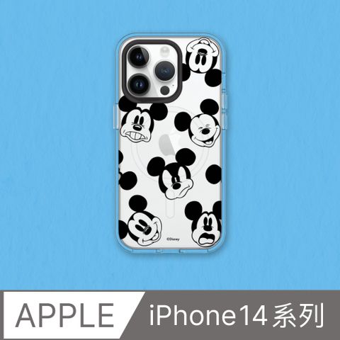 RHINOSHIELD 犀牛盾 iPhone 14系列Clear(MagSafe兼容)透明防摔手機殼迪士尼-米奇系列-黑標款-米奇的有趣表情