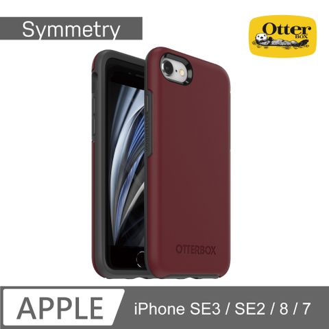 OB iPhone 7/8 Symmetry炫彩幾何保護殼-暗紅