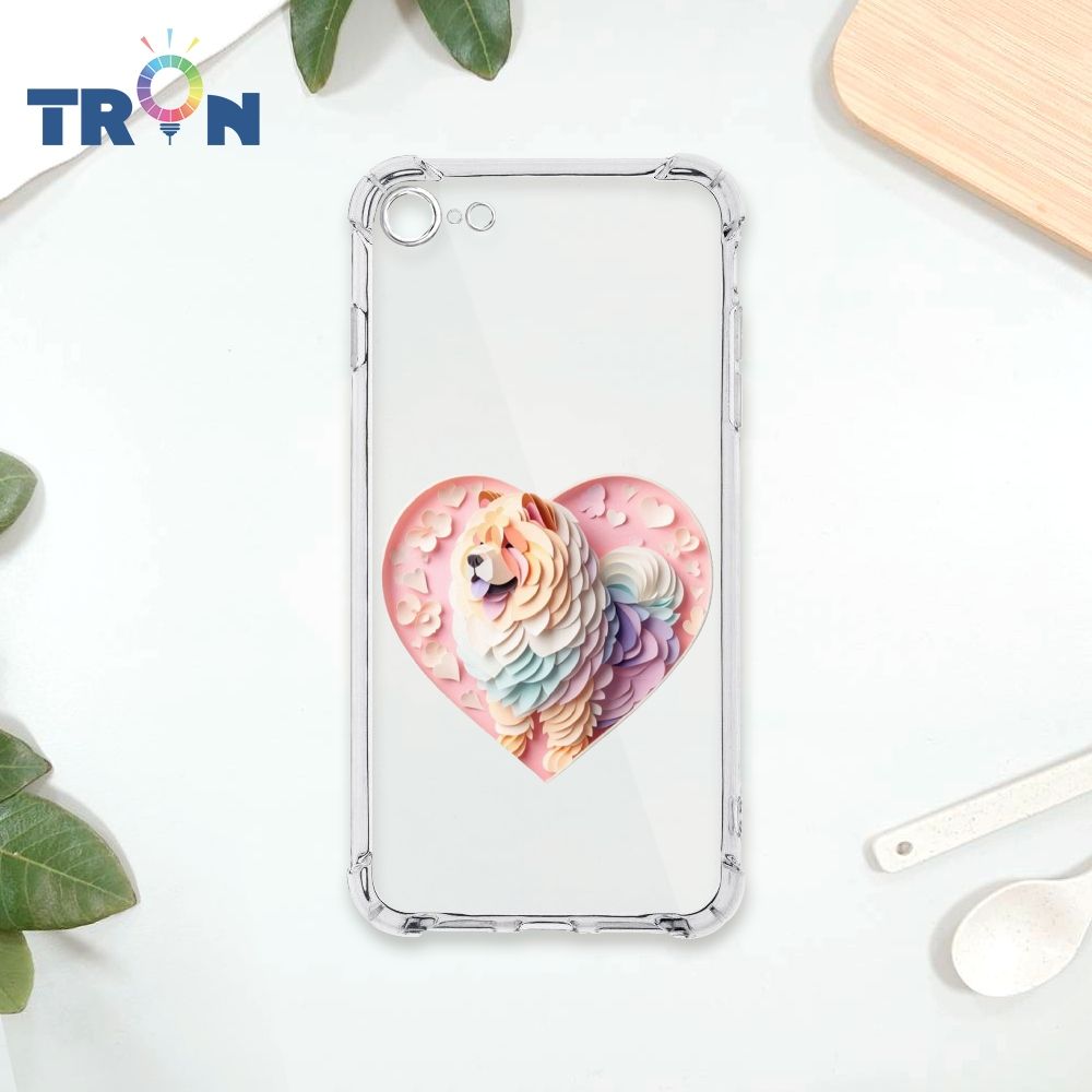  TRON IPhone 7/8/SE2 可愛紙雕鬆獅犬 四角防摔殼 手機殼