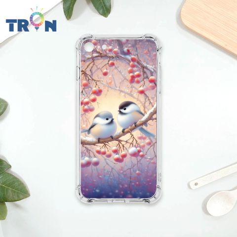 TRON IPhone 7/8/SE2 莓果雪之妖精銀喉長尾山雀 四角防摔殼 手機殼