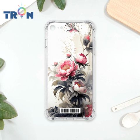 TRON IPhone 7/8/SE2 水墨牡丹花 載具 四角防摔殼 手機殼