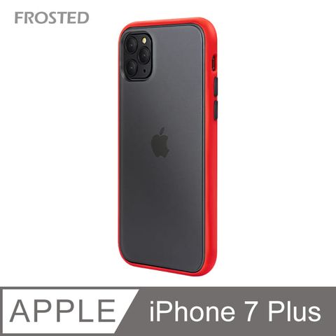 【個性撞色防摔】iPhone7 Plus 手機殼 i7 Plus 親膚手感 鏡頭加高 不留指紋(紅+黑鍵)撞色設計，亮眼有型
