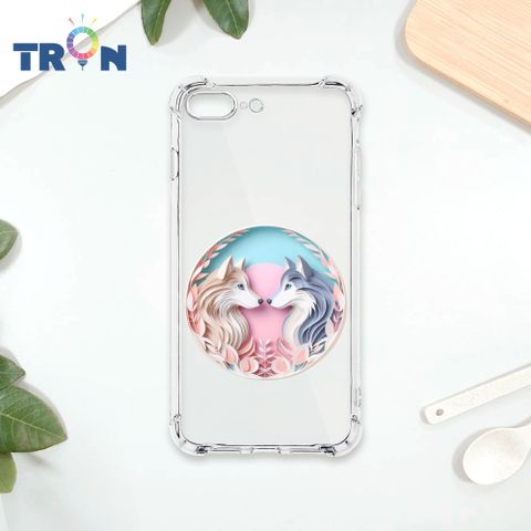 TRON IPhone 7/8 PLUS 可愛紙雕哈士奇 四角防摔殼 手機殼