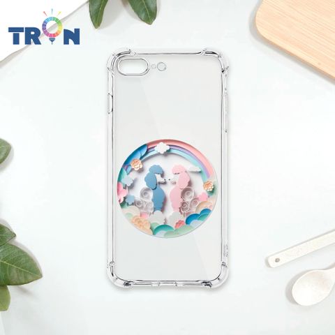 TRON IPhone 7/8 PLUS 可愛紙雕貴賓狗 四角防摔殼 手機殼