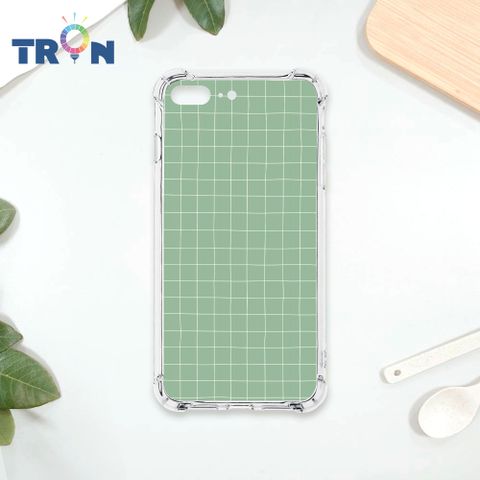 TRON IPhone 7/8 PLUS 手繪簡約方格紋A款 四角防摔殼 手機殼