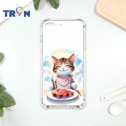 TRON IPhone 7/8 PLUS 貓咪美食評鑑家 四角防摔殼 手機殼