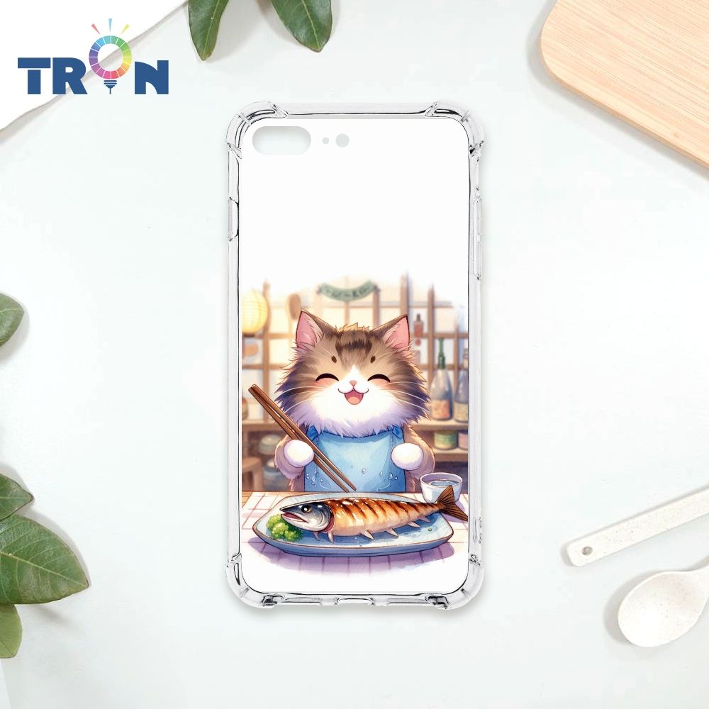  TRON IPhone 7/8 PLUS 貓咪美食評鑑家 四角防摔殼 手機殼