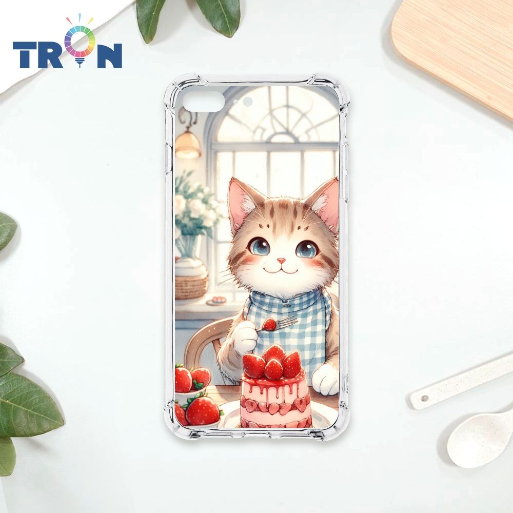  TRON IPhone 7/8 PLUS 貓咪美食評鑑家 四角防摔殼 手機殼