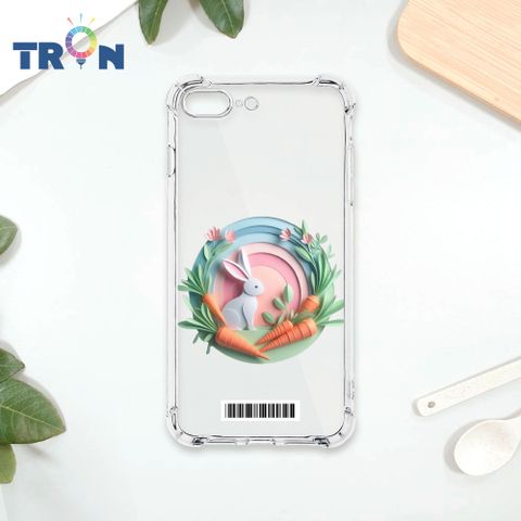 TRON IPhone 7/8 PLUS 可愛紙雕兔子  載具 四角防摔殼 手機殼