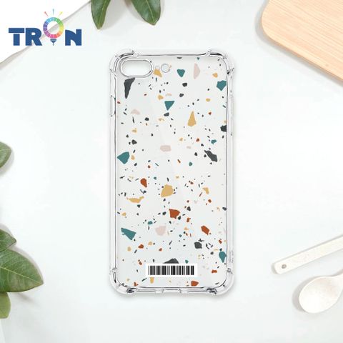 TRON IPhone 7/8 PLUS 彩色幾何透明磨石子A款  載具 四角防摔殼 手機殼