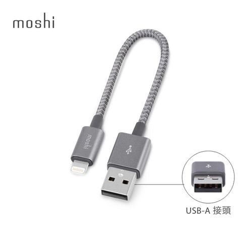 Moshi Integra™ 強韌系列 Lightning to USB-A 耐用編織充電線 (0.25 m)