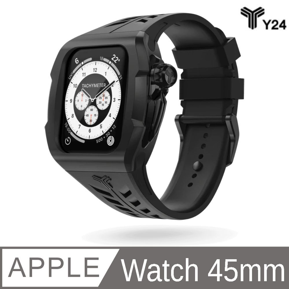 Y24 【Y24】 Apple Watch 45mm 不鏽鋼防水保護殼 (黑色)