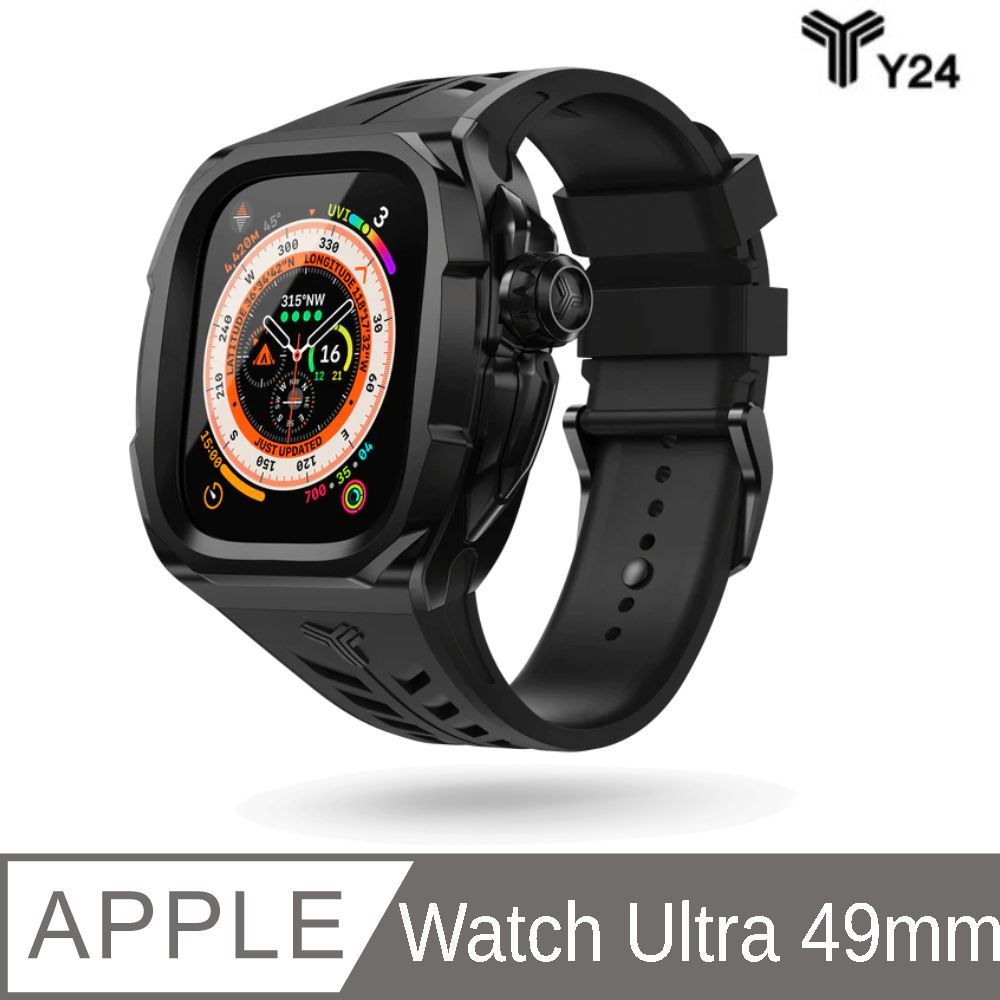 Y24 Apple Watch Ultra 49mm 不鏽鋼防水保護殼 (黑色)