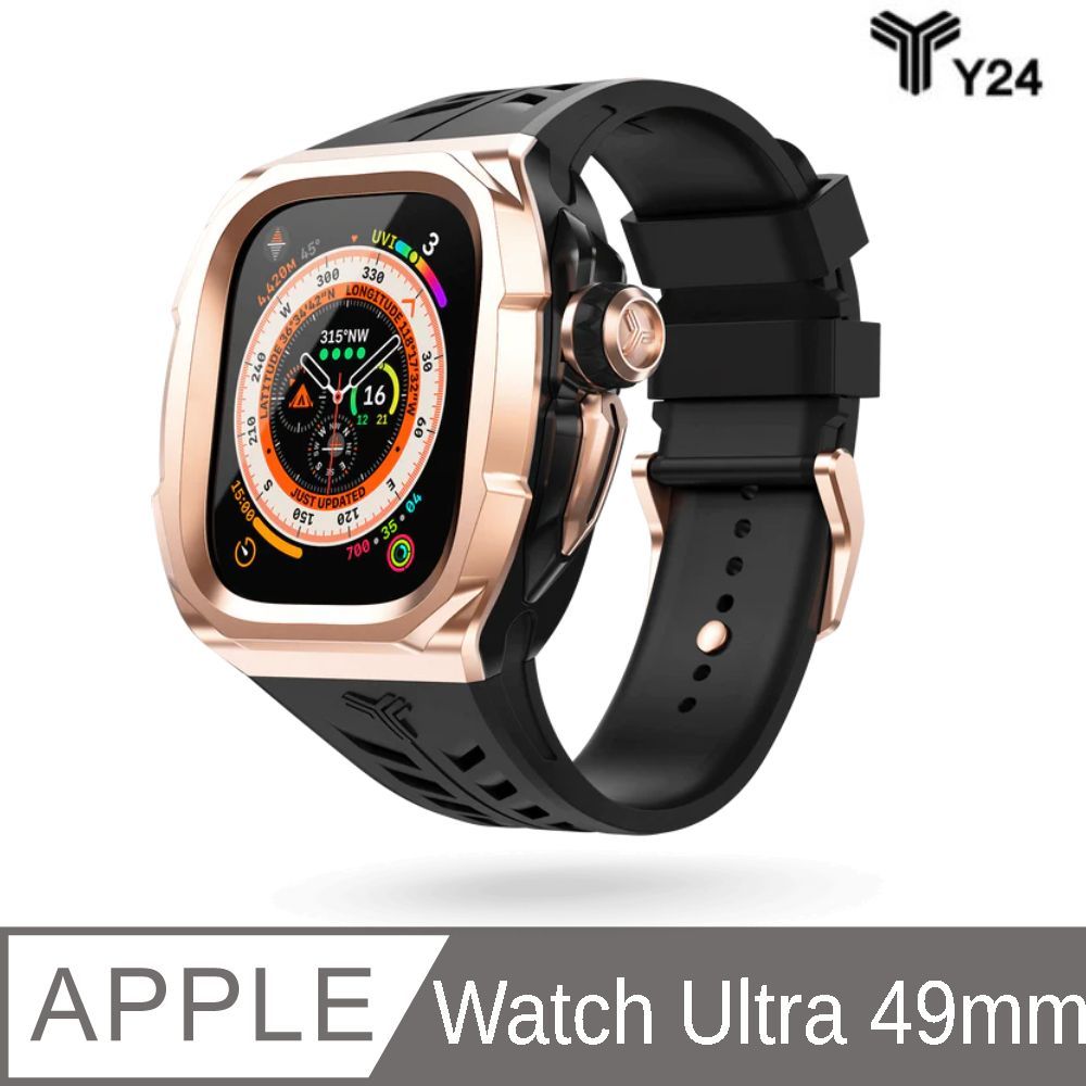 Y24】Apple Watch Ultra 49mm 不鏽鋼防水保護殼(黑/玫瑰金) - PChome 