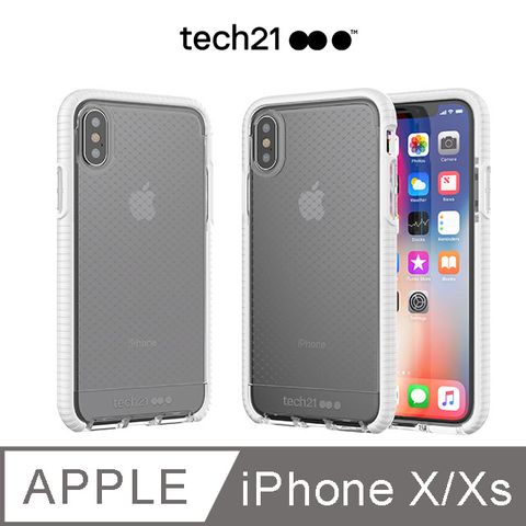 Tech21 英國 超衝擊 Evo Check iPhone X 防撞軟質格紋保護殼 - 透白