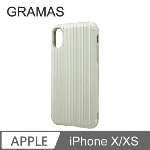 Gramas 日本東京 抗衝擊行李箱iPhone X / Xs 經典手機殼 - Rib (白