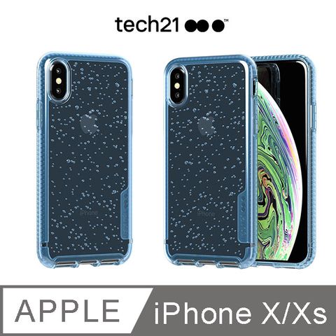 Tech21 英國 抗衝擊PURE SODA防撞硬式泡泡保護殼-iPhone Xs 冰晶藍