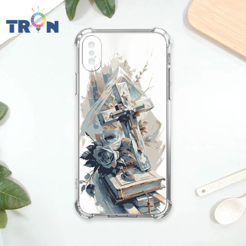 TRON IPhone X/XS 十字架水彩 四角防摔殼 手機殼