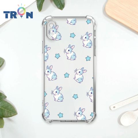 TRON IPhone X/XS 手繪小兔子透明殼 四角防摔殼 手機殼