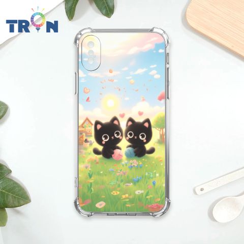 TRON IPhone X/XS 貓咪與毛線球系列 四角防摔殼 手機殼