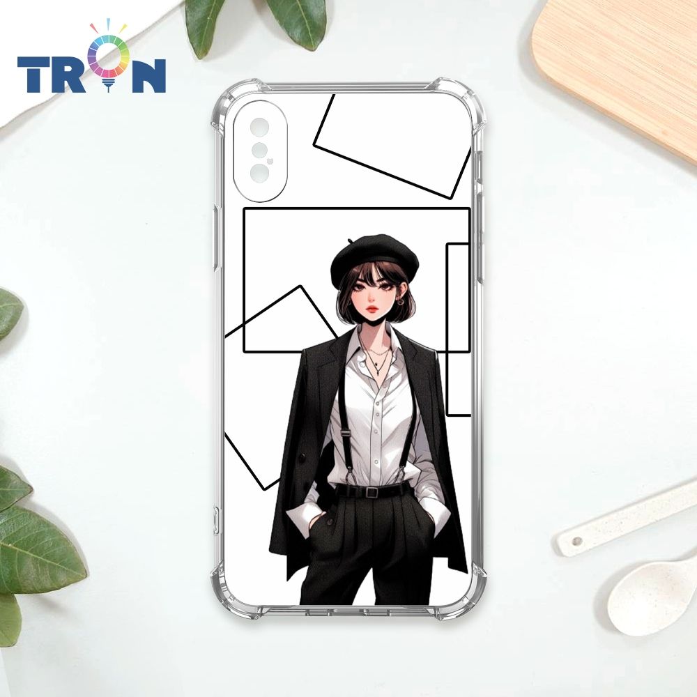  TRON IPhone X/XS 雜誌風女孩 四角防摔殼 手機殼