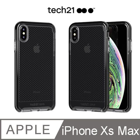 Tech21 英國超衝擊 Evo Check iPhone Xs Max防撞軟質格紋保護殼 - 透黑適用於iPhone Xs Max