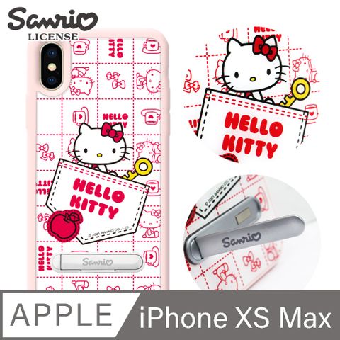 APBS 三麗鷗 Kitty iPhone XS Max 6.5吋減震立架手機殼-口袋凱蒂