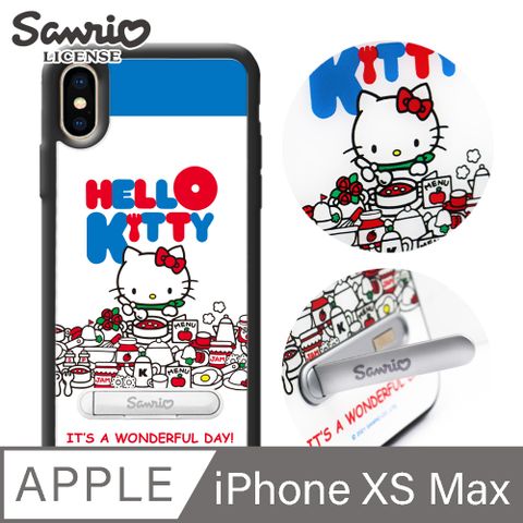 APBS 三麗鷗 Kitty iPhone XS Max 6.5吋減震立架手機殼-吃貨凱蒂