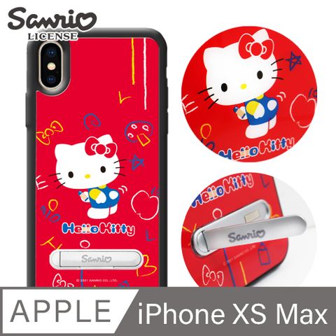 APBS 三麗鷗 Kitty iPhone XS Max 6.5吋減震立架手機殼-動感凱蒂