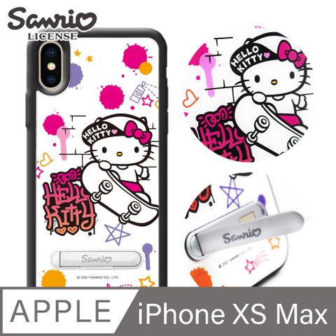 APBS 三麗鷗 Kitty iPhone XS Max 6.5吋減震立架手機殼-滑板凱蒂