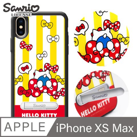 APBS 三麗鷗 Kitty iPhone XS Max 6.5吋減震立架手機殼-蝴蝶結凱蒂