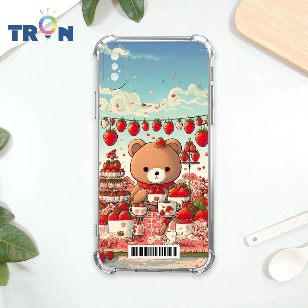  TRON IPhone XS Max 可愛草莓熊系列  載具 四角防摔殼 手機殼