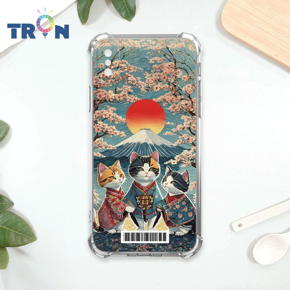  TRON IPhone XS Max 日系富士山櫻花貓咪系列  載具 四角防摔殼 手機殼