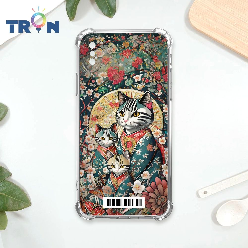  TRON IPhone XS Max 日系富士山櫻花貓咪系列  載具 四角防摔殼 手機殼