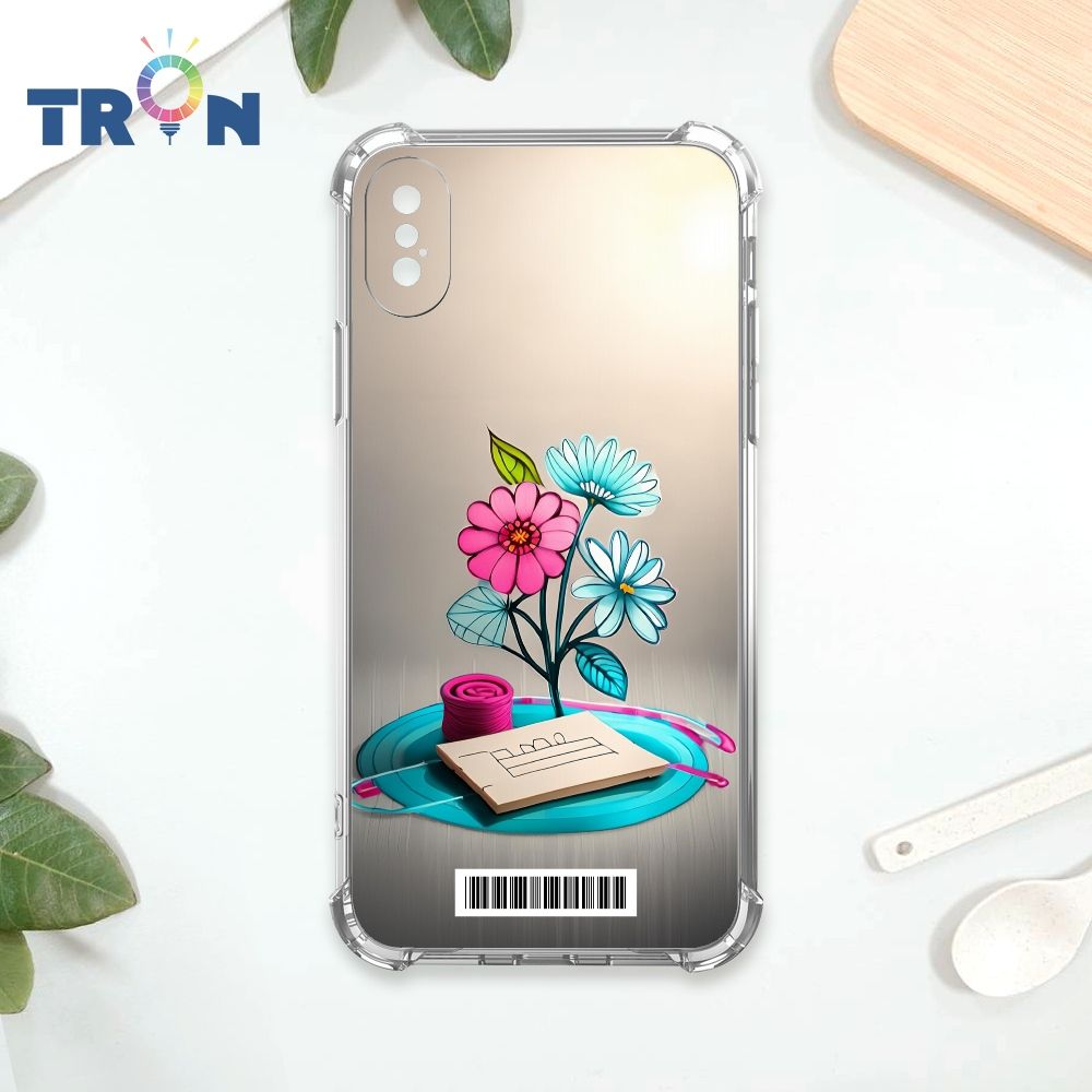  TRON IPhone XS Max 桃藍色花朵系列  載具 四角防摔殼 手機殼