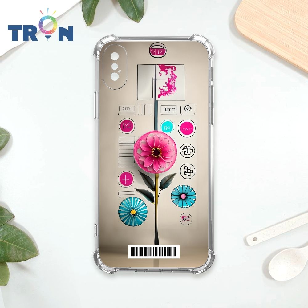  TRON IPhone XS Max 桃藍色花朵系列  載具 四角防摔殼 手機殼