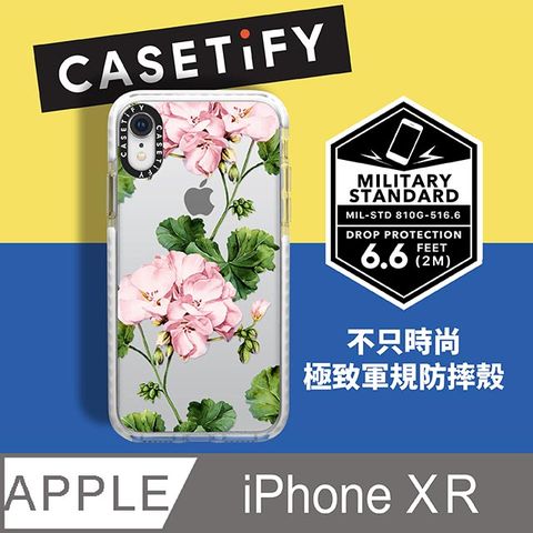Casetify iPhone XR 耐衝擊保護殼-天竺葵