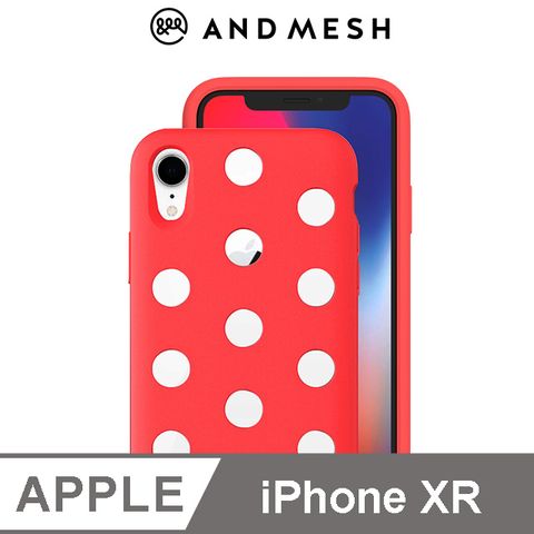 德國紅點設計獎AndMesh iPhone XR 日本QQ圓點軟質防撞保護套 - 鮮紅色不影響無線充電