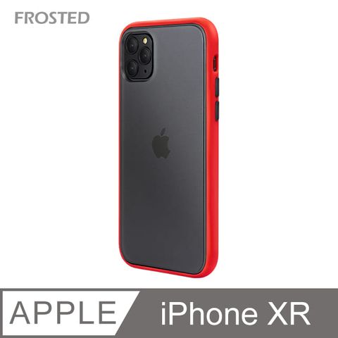 【個性撞色防摔】iPhone XR 手機殼 親膚手感 鏡頭加高 不留指紋(紅+黑鍵)