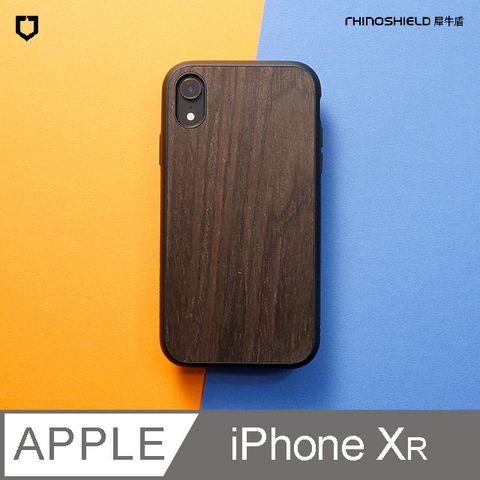 【犀牛盾】iPhone XR (6.1吋) SolidSuit 防摔背蓋手機保護殼-橡木紋黑