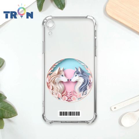 TRON IPhone XR 可愛紙雕哈士奇  載具 四角防摔殼 手機殼