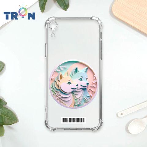 TRON IPhone XR 可愛紙雕柴犬  載具 四角防摔殼 手機殼