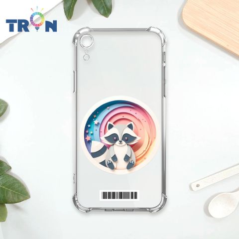 TRON IPhone XR 可愛紙雕浣熊  載具 四角防摔殼 手機殼