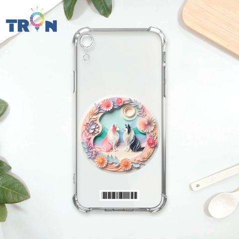 TRON IPhone XR 可愛紙雕牧羊犬  載具 四角防摔殼 手機殼