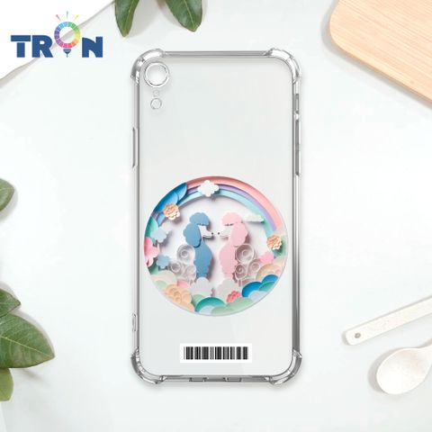 TRON IPhone XR 可愛紙雕貴賓狗  載具 四角防摔殼 手機殼