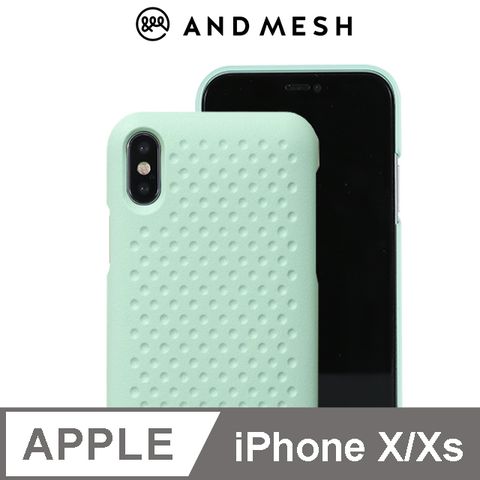AndMesh iPhone Xs 日本QQ圓點軟質防撞保護套 - 薄荷綠不影響無線充電