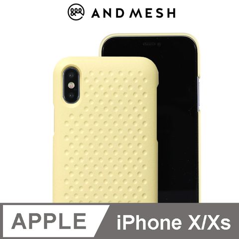 AndMesh iPhone Xs 日本QQ圓點軟質防撞保護套 -淡黃不影響無線充電