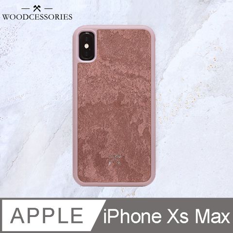 德國WOODCESSORIES天然原石無線充電專用防摔保護殼-iPhone Xs Max 峽谷紅